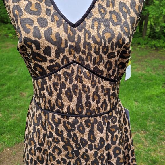 Taylor Brown & Black Leopard Print A-line Sleeveless Dress size 6 - Picture 6 of 13